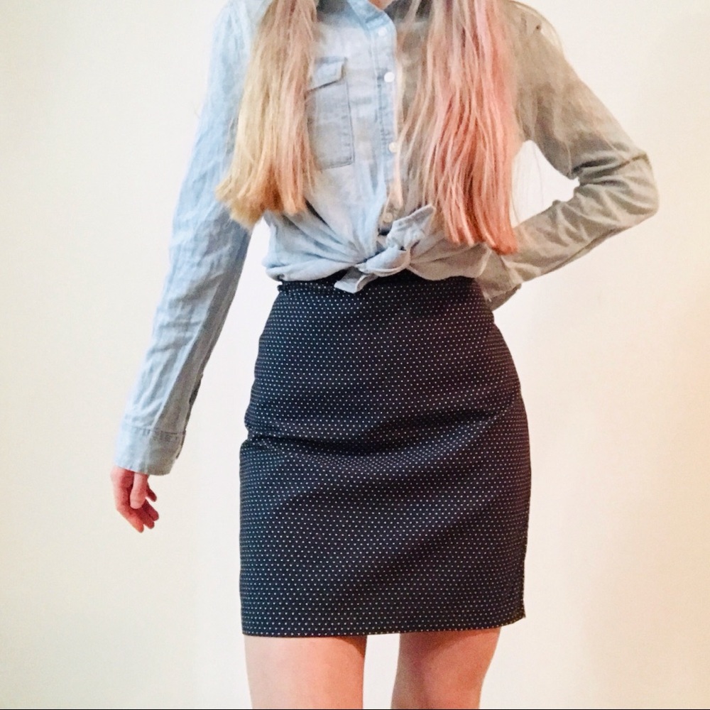 Kenar Dark Blue with White Polka Dots Skirt